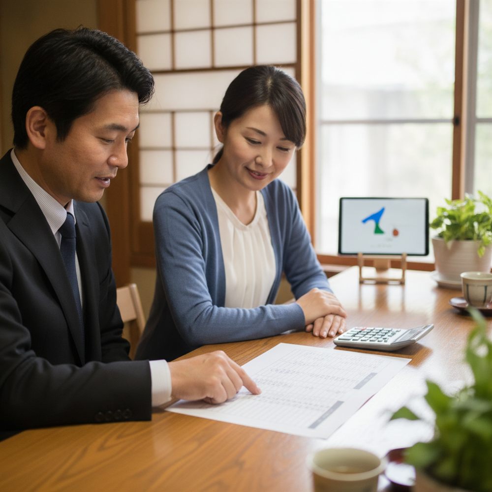 費用の内訳を一緒に確認する相談の様子